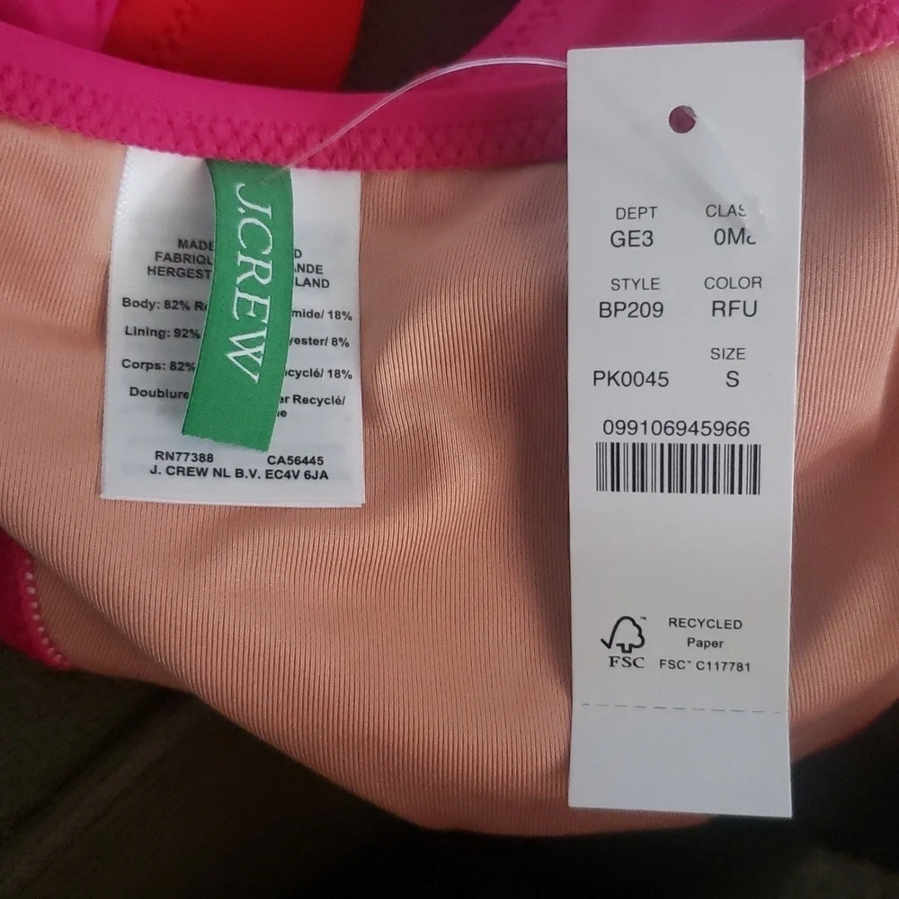 Retro J.Crew 2 Piece Bikini Set Color Block Halter Small Vacation Resort New